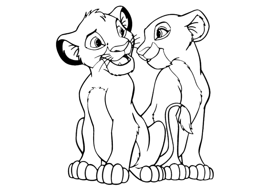 Simba und Nala sitzen